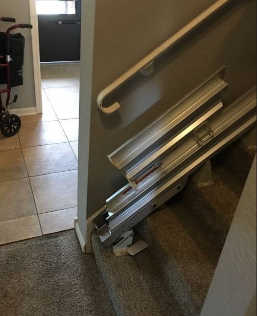 Bruno manual folding rail for stairlift