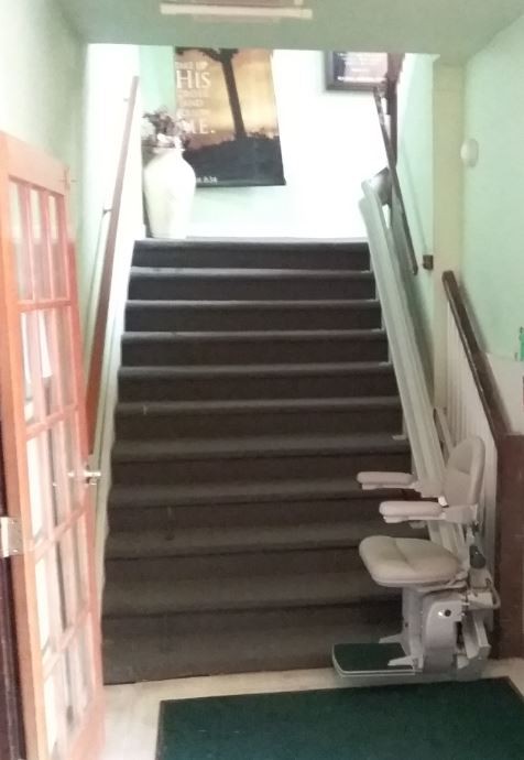 Curved Stairlift in Chicago Church Cathedral Baptist