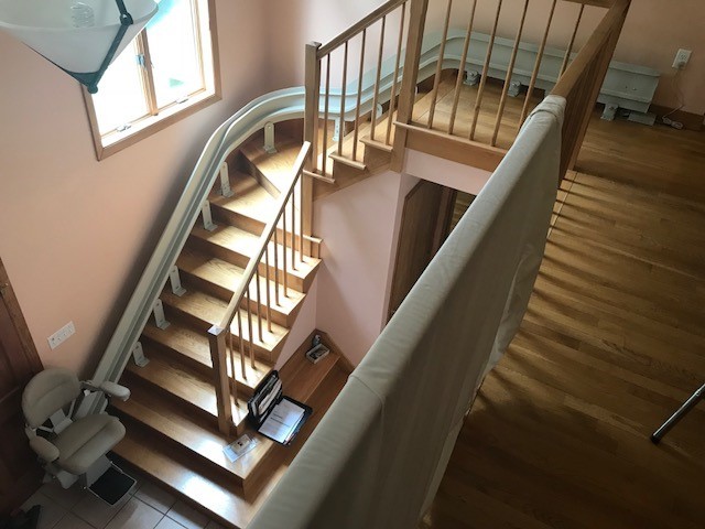 Curved stairlift in Framingham Massachusetts