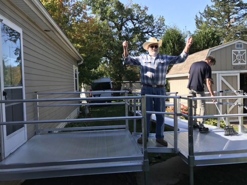 Happy customer with his new ramp 