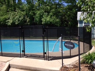Protect A Child mesh pool fence in backyard of Indianapolis home