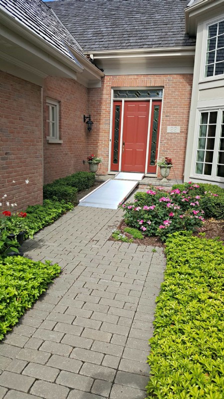 Aluminum wheelchair ramp installed in Lake Zurich, IL