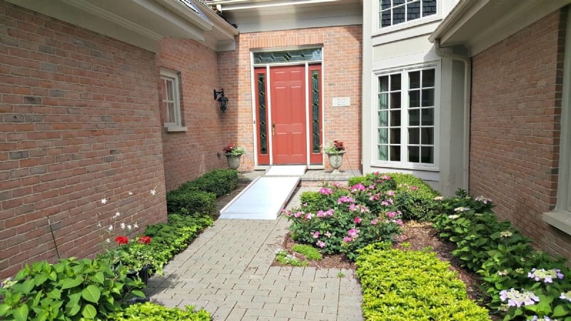 Aluminum wheelchair ramp installed in Lake Zurich, IL