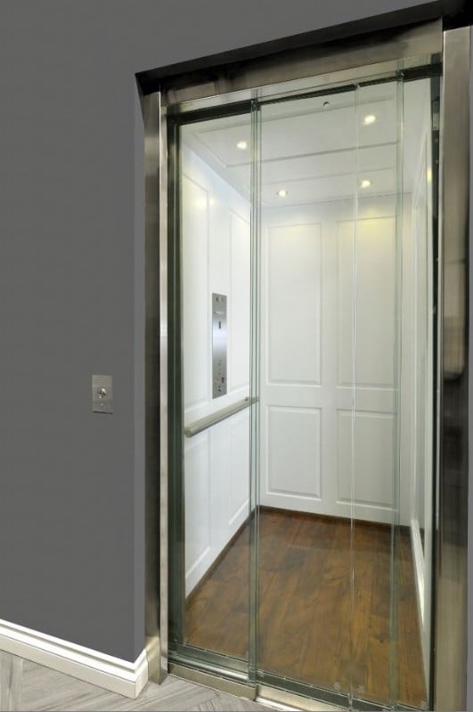 Savaria residential elevator white interior cab 