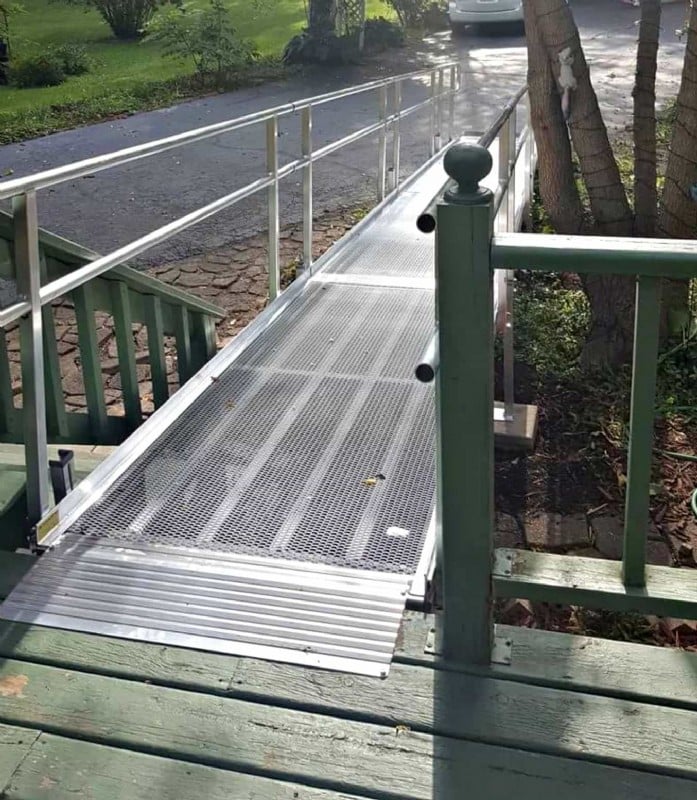 Aluminum modular wheelchair ramp installed in McHenry, IL