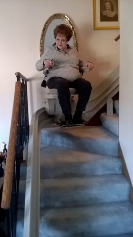 Bruno Elite custom curved stair lift installed in Belvidere, IL