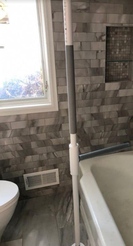 safety pole with bar installed in bathroom in Minnesota