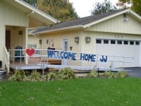 Aluminum wheelchair ramp installed by Lifeway Chicagoland at a local home 