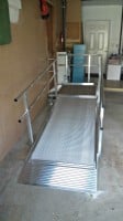 Modular residential wheelchair ramp in garage in Wheeling, Illinois