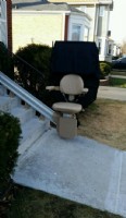 Bruno Elite Straight Outdoor Stair Lift installed in Chicago, IL