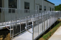 Aluminum ramp for school installed in Connecticut by Lifeway Mobility