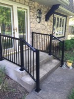 A Pair of Summit Black Aluminum Railings, Side View