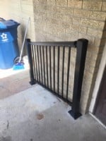 Summit Black Aluminum Railing Leading to Garage