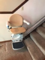 Handicare Stairlift on carpeted stairs in Indianapolis home