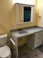 Roll-under vanity sink
