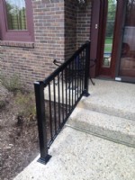 A Single Summit Black Aluminum Handrail