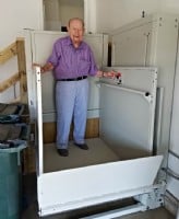 U.S. Veteran using his newly installed wheelchair lift in Glenview IL