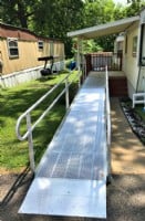 Aluminum wheelchair ramp installed in Aurora, IL