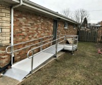 Aluminum wheelchair ramp installed in Morton Grove, IL