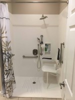 accessible shower with grab bars and shower chair Connecticut