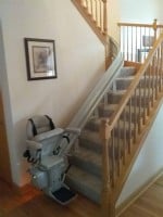 curved stairlift installation with seat harness Crete Illinois