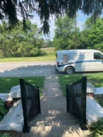 pair of aluminum handrails installed on outdoor stairs for Indianapolis home