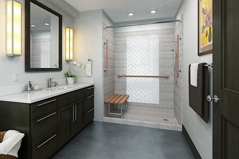 Roll In Accessible Showers Installed, Bathroom Showrooms Minneapolis