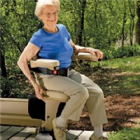 Bruno Elite Outdoor Curved Stair Lift, Swivel Seat