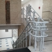 savaria omega commercial inclined platform lift rail curved staircase