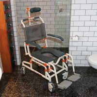 >Roll-In Shower Transfer System with Tilt Seat 