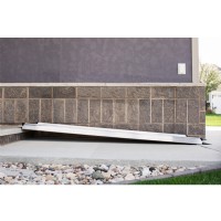 Solid Surface Portable Ramp, No Handrails, Installed, Side View