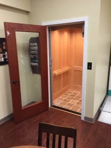 Home Elevator in EHLS Showroom - located in Arlington Heights, IL